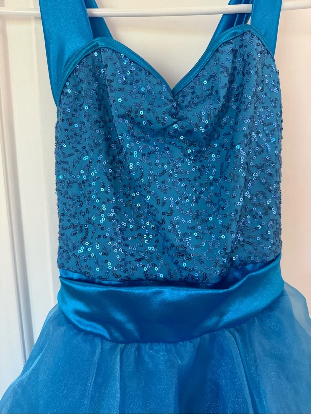 Weissman Teal Dance Costume, tap, musical theatre, blue dress, child large